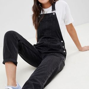 ASOS DESIGN denim overall in washed black